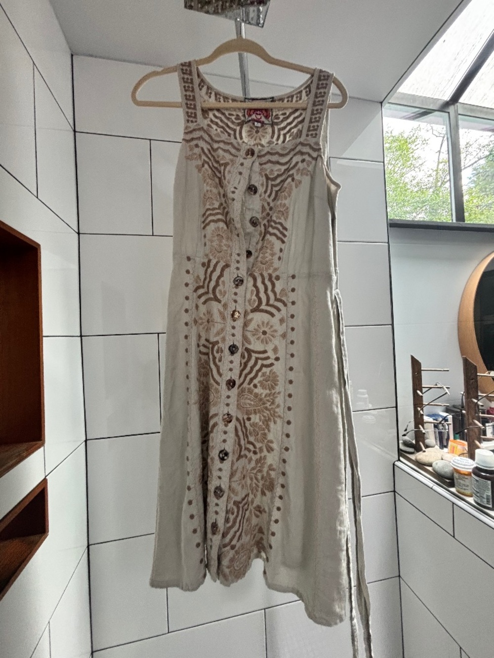 Johnny Was tan embroidered dress - Picture 1 of 1